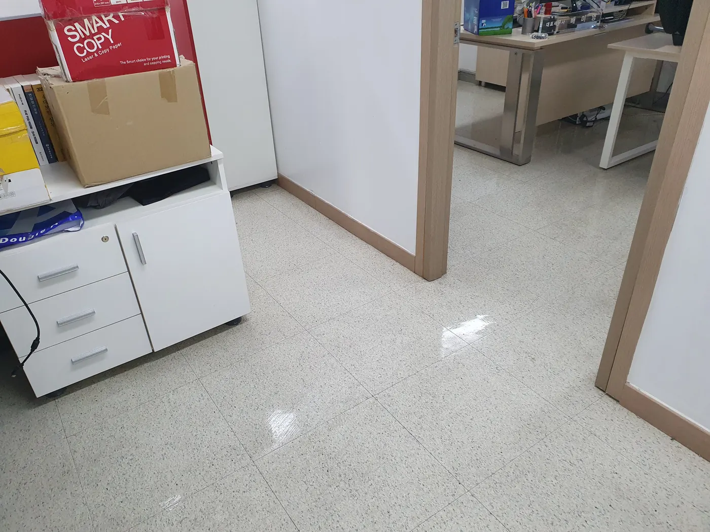 양산시 사무실청소 시공 현장 — 작업 완료 상태