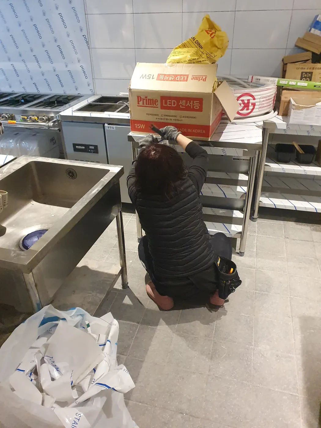 스테인리스 집기 — 삼거동 식당청소 현장